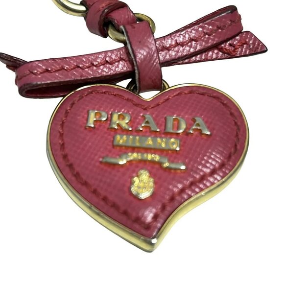 PRADA - Gold Pink Hardware Leather Bag Charm - Picture 3 of 5